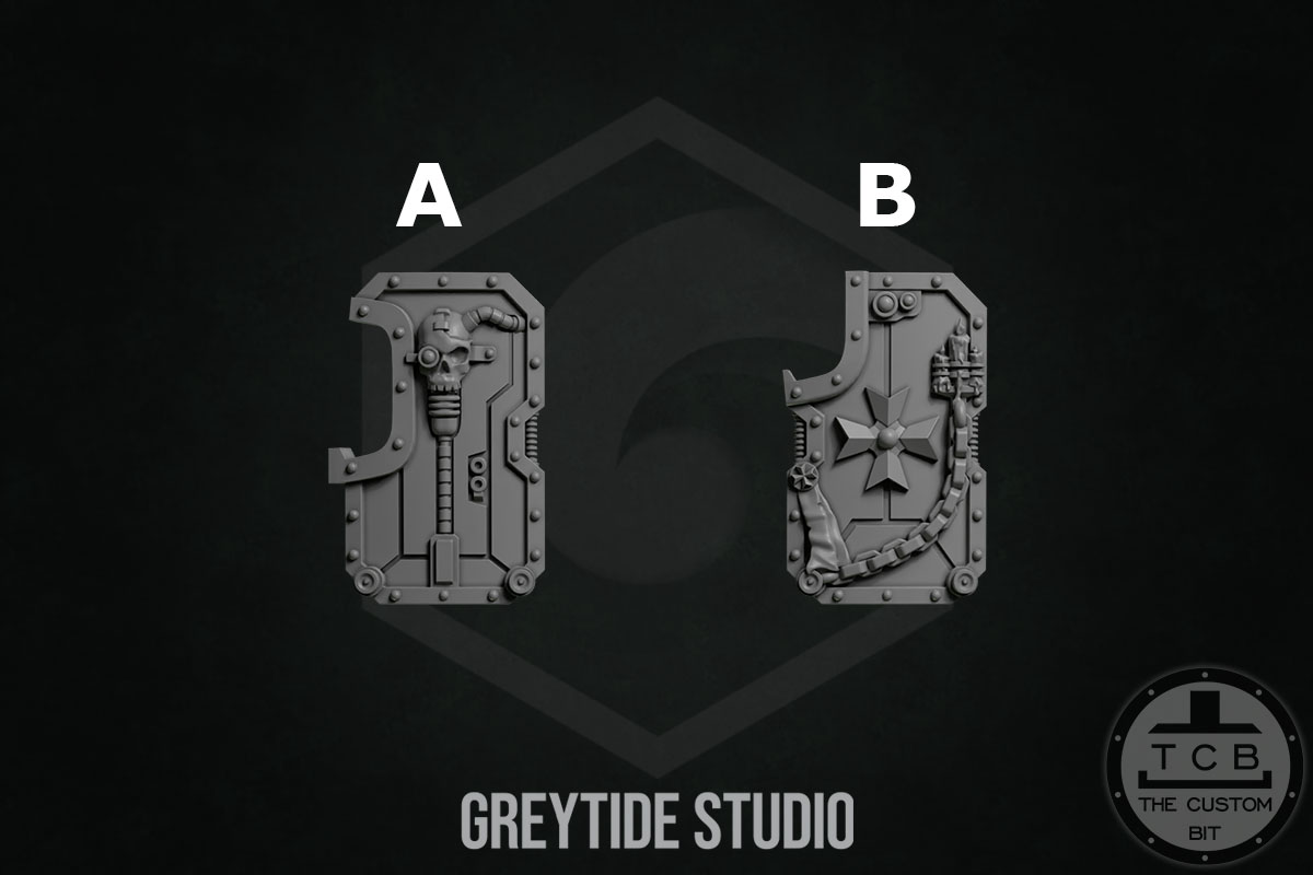 THE CUSTOM BIT TCB KICKSTARTER GREYTIDE STUDIO PRIMARIS BITS SPACEMARINES SHIELDS ETERNAL PILGRIM