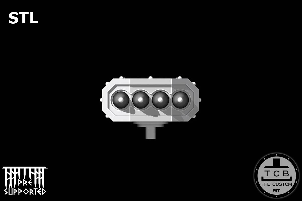 TCB THE CUSTOM BIT MECHANICAL KNIGHTS GATLING CLAW SHOULDER ARMS PACK MAGNETIC IMPERIAL KNIGHTS CHAOS KNIGHTS STL MISSILE LAUNCHER