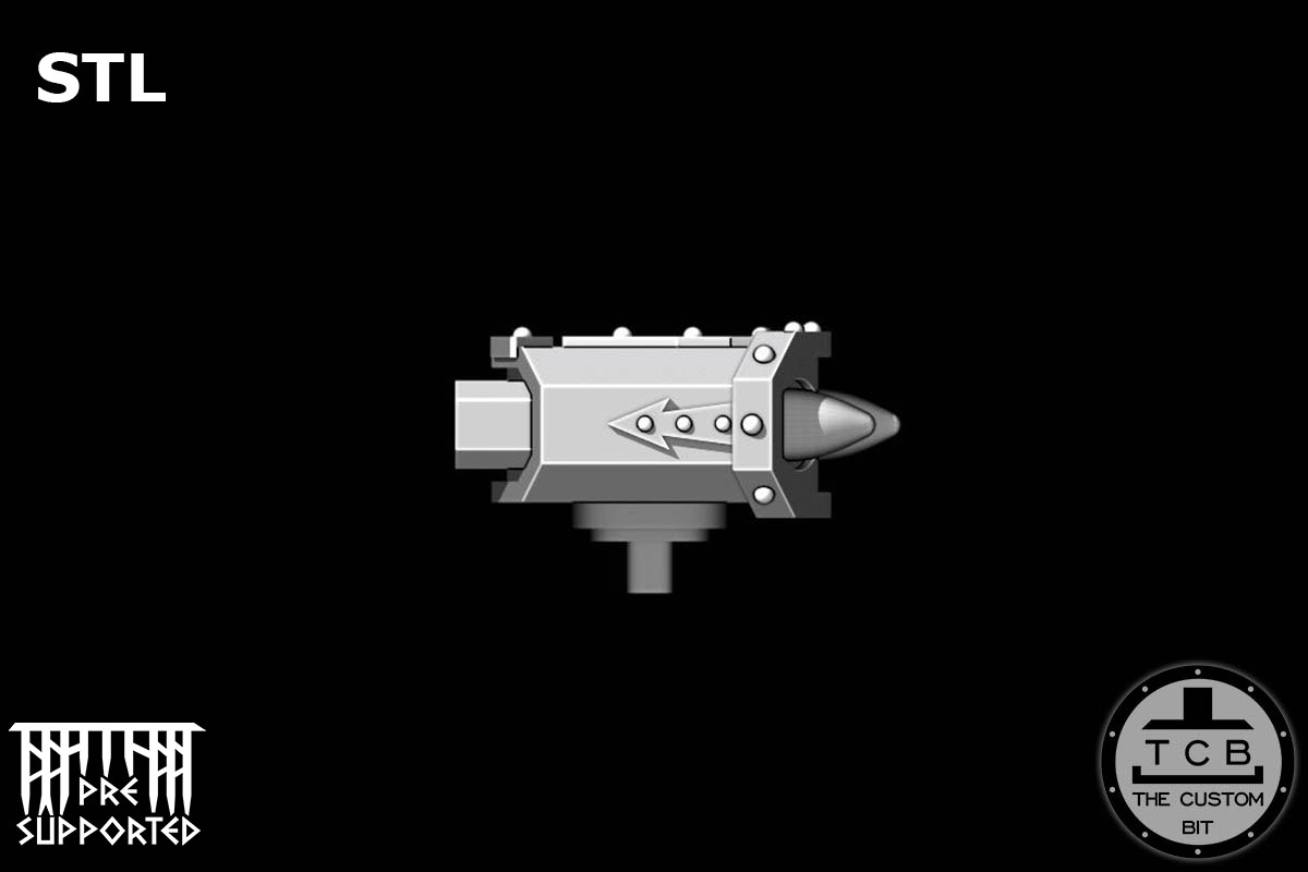 TCB THE CUSTOM BIT MECHANICAL KNIGHTS GATLING CLAW SHOULDER ARMS PACK MAGNETIC IMPERIAL KNIGHTS CHAOS KNIGHTS STL MISSILE LAUNCHER
