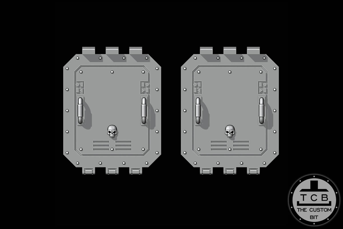 THE CUSTOM BIT TCB POH HEAVY TANK WEAPONS SYSTEM SPONSONS TRACK PROTECTION FLAMER LASER BOLTER COUPLING WARHAMMER 40K SPACE MARINES LAND RAIDER REDEEMER DOOR