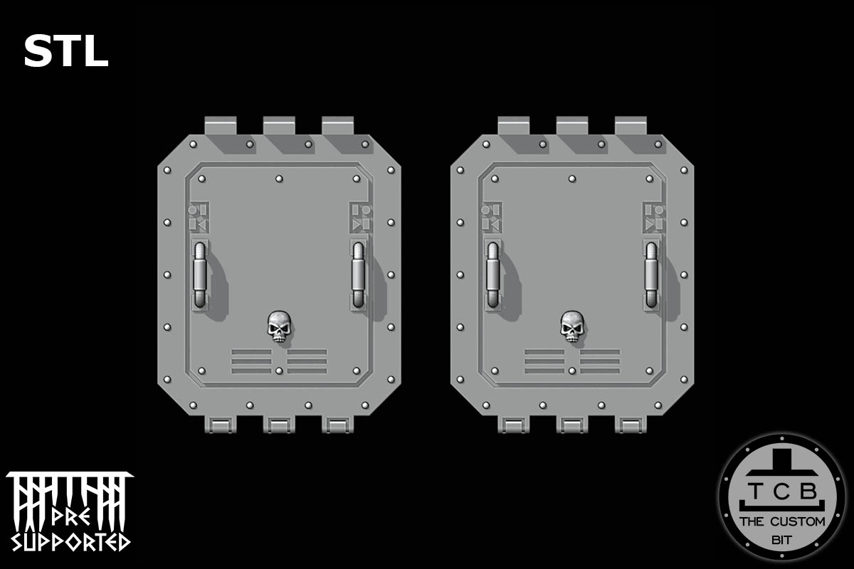 THE CUSTOM BIT TCB POH HEAVY TANK WEAPONS SYSTEM SPONSONS TRACK PROTECTION FLAMER LASER BOLTER COUPLING WARHAMMER 40K SPACE MARINES LAND RAIDER REDEEMER DOOR STL