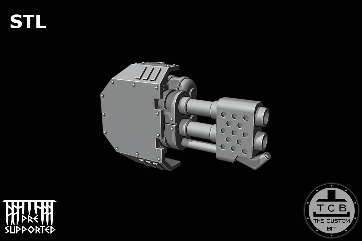 THE CUSTOM BIT TCB POH HEAVY TANK WEAPONS SYSTEM SPONSONS TRACK PROTECTION FLAMER LASER BOLTER COUPLING WARHAMMER 40K SPACE MARINES LAND RAIDER REDEEMER DOOR STL