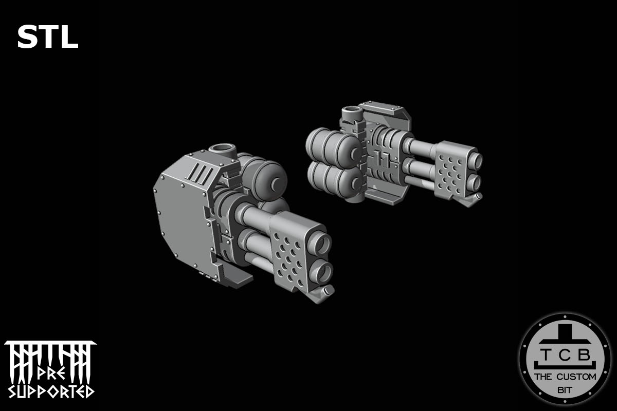 THE CUSTOM BIT TCB POH HEAVY TANK WEAPONS SYSTEM SPONSONS TRACK PROTECTION FLAMER LASER BOLTER COUPLING WARHAMMER 40K SPACE MARINES LAND RAIDER REDEEMER DOOR STL