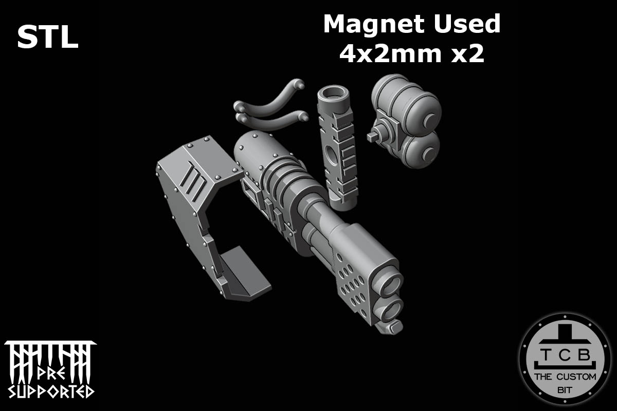 THE CUSTOM BIT TCB POH HEAVY TANK WEAPONS SYSTEM SPONSONS TRACK PROTECTION FLAMER LASER BOLTER COUPLING WARHAMMER 40K SPACE MARINES LAND RAIDER REDEEMER DOOR STL