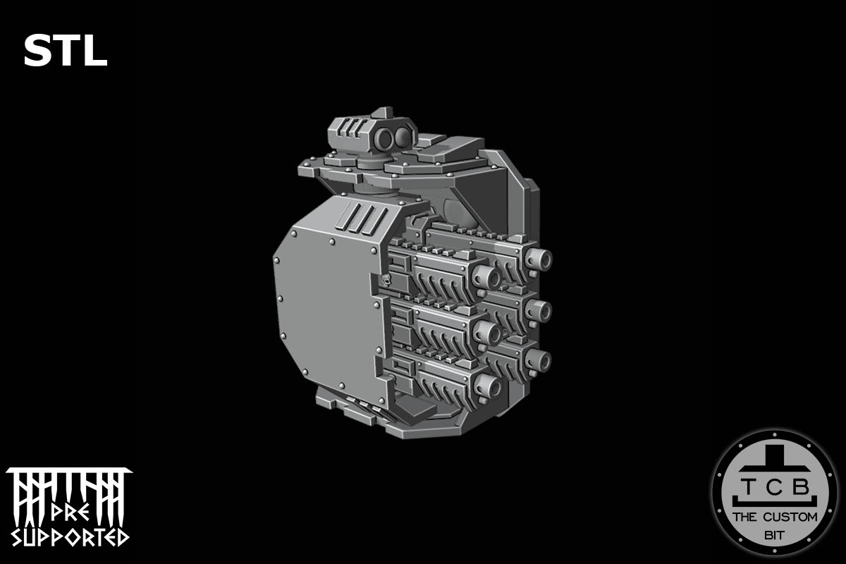 THE CUSTOM BIT TCB POH HEAVY TANK WEAPONS SYSTEM SPONSONS TRACK PROTECTION FLAMER LASER BOLTER COUPLING WARHAMMER 40K SPACE MARINES LAND RAIDER REDEEMER DOOR STL