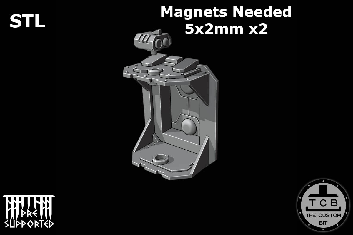 THE CUSTOM BIT TCB POH HEAVY TANK WEAPONS SYSTEM SPONSONS TRACK PROTECTION FLAMER LASER BOLTER COUPLING WARHAMMER 40K SPACE MARINES LAND RAIDER REDEEMER DOOR STL