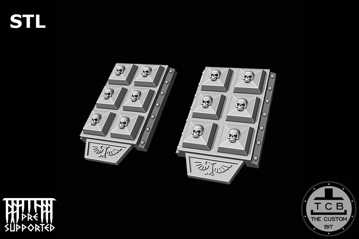 THE CUSTOM BIT TCB POH HEAVY TANK WEAPONS SYSTEM SPONSONS TRACK PROTECTION FLAMER LASER BOLTER COUPLING WARHAMMER 40K SPACE MARINES LAND RAIDER REDEEMER DOOR STL