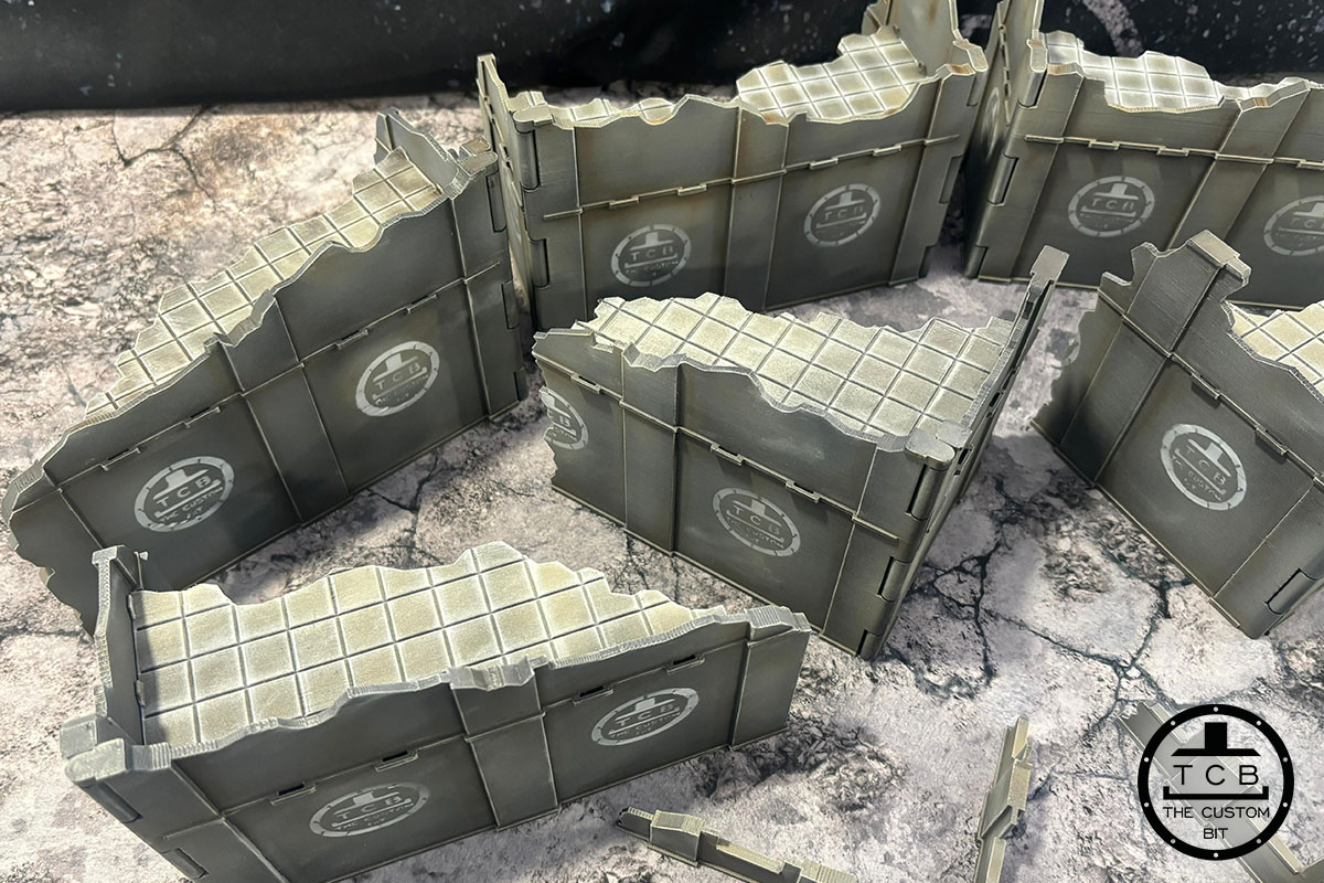 THE CUSTOM BIT GW FOLDABLE TERRAIN PACK SCENARY GAMES WORKSHOP GW WARHAMMER 40K PARIAH NEXUS 3D PRINTED AREA TEMPLATES STL COMMERCIAL LICENSE PHYSICAL