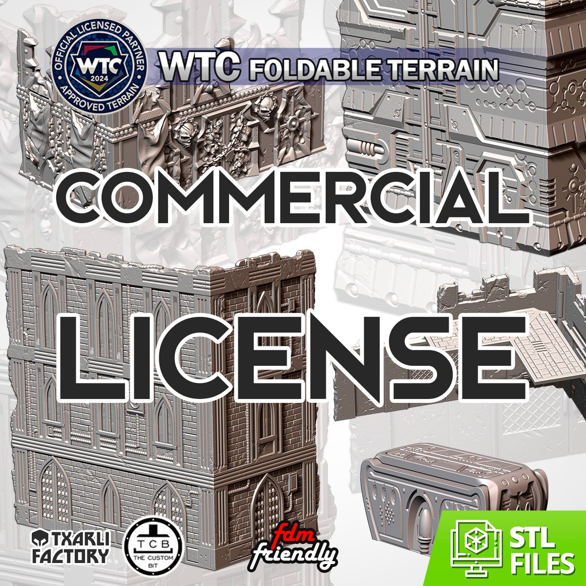WTC COMMERCIAL LICENSE FOLDABLE TERRAIN ELDAR ORCS SOVIETIC INDUSTRIAL CATHEDRAL CHAOS NIDS NECROMATONS TCB THE CUSTOM BIT THECUSTOMBIT WARHAMMER 40K WORLD TEAM CHAMPIONSHIP STL SCENERY