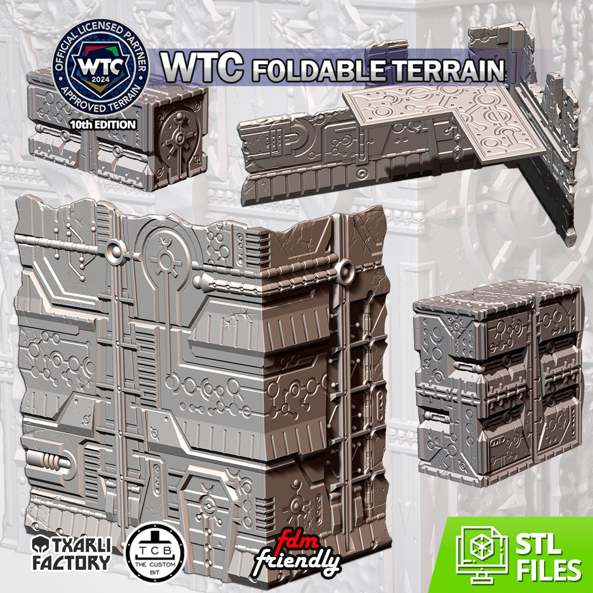 WTC COMMERCIAL LICENSE FOLDABLE TERRAIN ELDAR ORCS SOVIETIC INDUSTRIAL CATHEDRAL CHAOS NIDS NECROMATONS TCB THE CUSTOM BIT THECUSTOMBIT WARHAMMER 40K WORLD TEAM CHAMPIONSHIP STL SCENERY