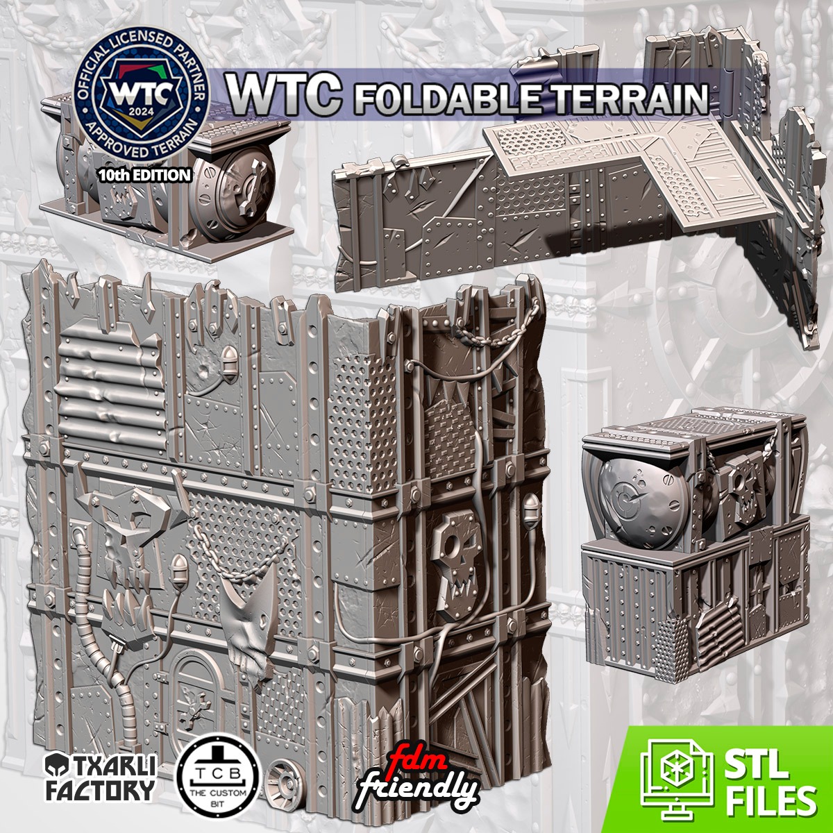 WTC COMMERCIAL LICENSE FOLDABLE TERRAIN ELDAR ORCS SOVIETIC INDUSTRIAL CATHEDRAL CHAOS NIDS NECROMATONS TCB THE CUSTOM BIT THECUSTOMBIT WARHAMMER 40K WORLD TEAM CHAMPIONSHIP STL SCENERY