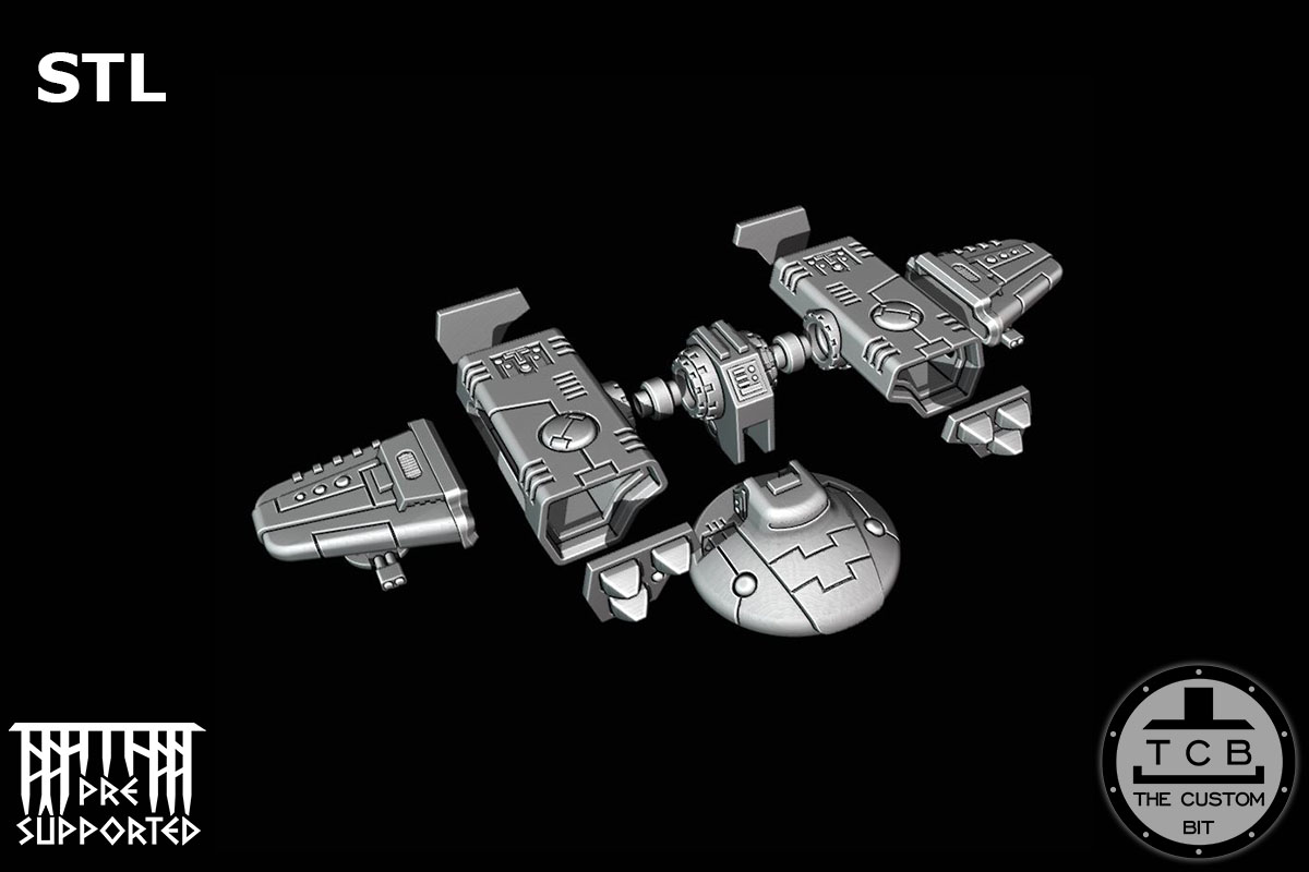 TCB GA TANK MISSILE TURRET THE CUSTOM BIT HAMMERHEAD TANK SKYRAY TAU EMPIRE WARHAMMER 40K STL
