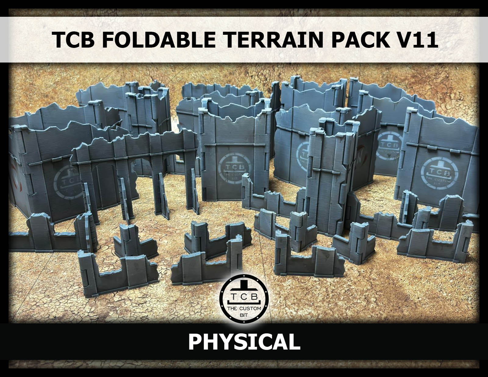 TCB THE CUSTOM BIT GW FOLDABLE TERRAIN PACK V11 11TH EDITION WARHAMMER 40K SCENERY RUINS AND BUILDINGS FUTURIST