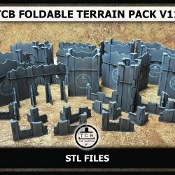 TCB THE CUSTOM BIT GW FOLDABLE TERRAIN PACK V11 11TH EDITION WARHAMMER 40K SCENERY RUINS AND BUILDINGS FUTURIST UPDATE PRINTING TIMES WEIGHT STL COMMERCIAL LICENSE